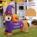 5 Feet Long Halloween Inflatable Dachshund Dog with Pumpkin by LJGDeals