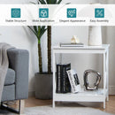 2-Tier Side Table with X-shape Design and 4 Solid Legs by LJGDeals
