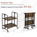 Folding Rolling Cart with Metal Frame-2-Tier by LJGDeals