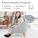 Soft Velvet Upholstered Kids Sofa Chair with Ottoman by LJGDeals