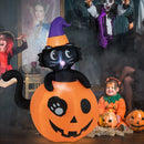 5 Feet Inflatable Halloween Pumpkin with Witch's Black Cat by LJGDeals