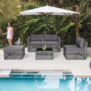 5 Pieces Patio PE Rattan Wicker Sofa Furniture Set-Gray by LJGDeals