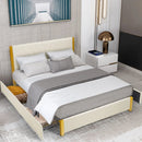 Full Size/Queen Size Upholstered Bed Frame with Adjustable Headboard and 4 Drawers by LJGDeals