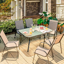 7-Piece Patio Dining Set with 6 Stackable Chairs by LJGDeals