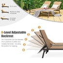 2-Person Patio Chaise Lounge with Middle Panel-Brown by LJGDeals