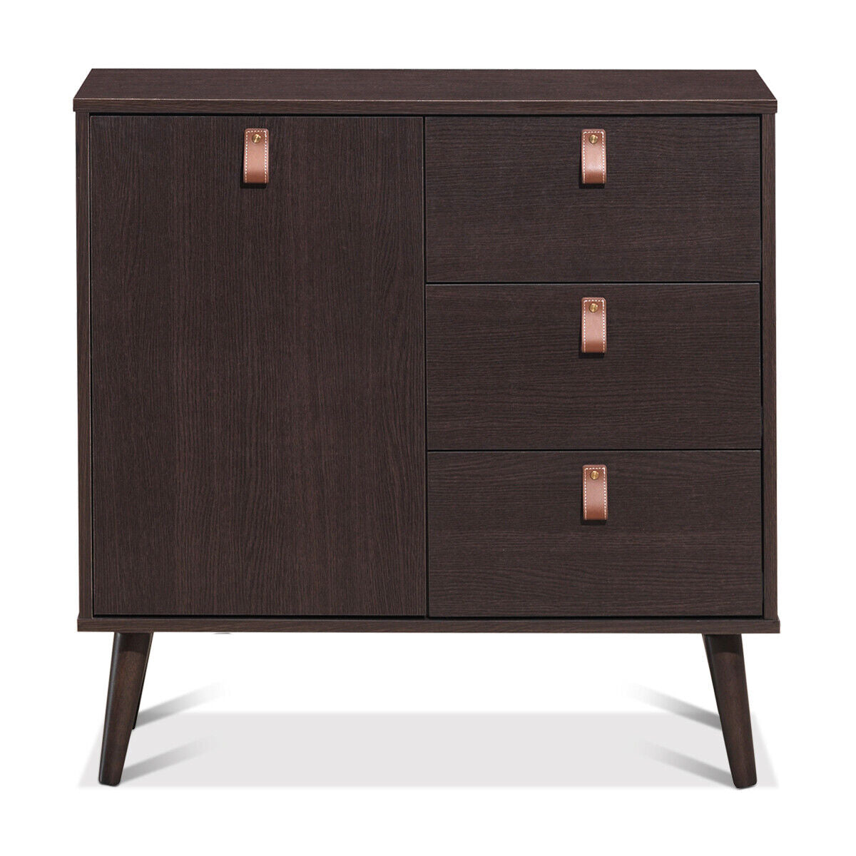3-drawer Sideboard Storage Display Cabinet-Brown, photo 8 of 8
