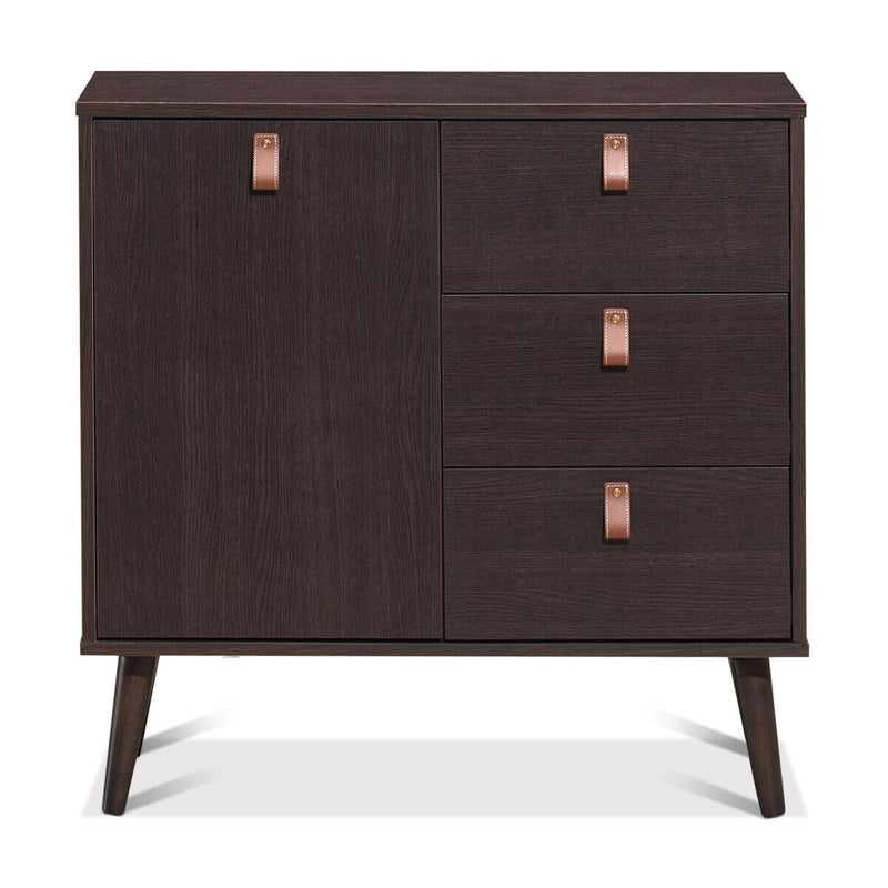 3-drawer Sideboard Storage Display Cabinet-Brown, photo 8 of 8