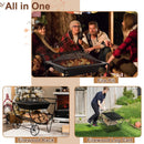 Outdoor Wood Burning Fire Pit with Log Storage Rack and Wheels by LJGDeals