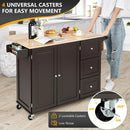 Kitchen Island Trolley Cart Wood with Drop-Leaf Tabletop and Storage Cabinet by LJGDeals