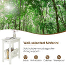 2-Tier End Table with Pull-out Tray and Solid Rubber Wood Legs by LJGDeals