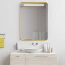 Metal Framed Bathroom Mirror with Rounded Corners by DirectDeals