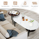 Set of 2 Modern Nesting Coffee Table with Extra Storage Shelf-White by LJGDeals