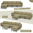 Modular L-shaped Sectional Sofa with Reversible Ottoman and 2 USB Ports by LJGDeals
