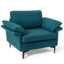 Modern Fabric Accent Armchair with Original Distributed Spring and Armrest Cushions by LJGDeals