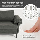 Modern Fabric Loveseat Sofa for with Metal Legs and Armrest Pillows by LJGDeals