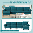 Extra Large L-shaped Sectional Sofa with Reversible Chaise and 2 USB Ports for 4-5 People by LJGDeals