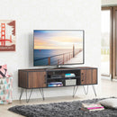 Retro Modern TV Stand with 6 Metal Legs for TVs up to 65 Inch with 2 Cable Holes by LJGDeals