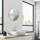 16-inch Round Wall Mirror with Aluminum Alloy Frame by LJGDeals