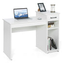 Computer Desk PC Laptop Table with Drawer and Shelf-White by DirectDeals