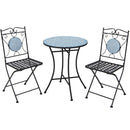 3 Pieces Patio Bistro Set Outdoor Furniture Mosaic Table Chairs