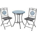 3 Pieces Patio Bistro Set Outdoor Furniture Mosaic Table Chairs by LJGDeals