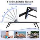 Outdoor Adjustable Chaise Lounge Chair with Lay Flat Position and Quick-Drying Fabric by LJGDeals
