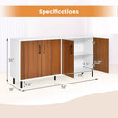 4-Door Kitchen Buffet Sideboard for Dining Room and Kitchen-White by LJGDeals