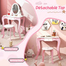 Pretend Kids Vanity Set with 360° Rotatable Mirror and Play Accessories by LJGDeals