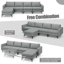 Modular L-shaped Sectional Sofa with Reversible Ottoman and 2 USB Ports by LJGDeals