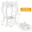 2-Tier End Table with Drawer and Shelf for Living Room Bedroom by LJGDeals