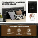 Full/Queen PU Leather Upholstered Platform Bed with 4 Drawers by LJGDeals