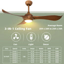 52 Inch Ceiling Fan with Light Reversible DC Motor by LJGDeals