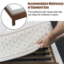 Queen Size Bed Frame Platform Slat High Headboard Bedroom with Rubber Wood Leg-Walnut