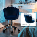 Upholstered Velvet Kids Desk Chair with Wheels and Seashell Back by LJGDeals