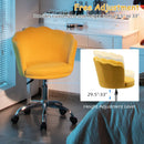 Upholstered Velvet Kids Desk Chair with Wheels and Seashell Back by DirectDeals