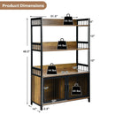 3-Tier Baker's Rack with Storage Cabinet-Rustic Brown by LJGDeals