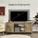 59 Inches TV Stand Media Console Center with Storage Cabinet-Natural by DirectDeals