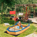 Kids' Pirate Boat Sandbox with Flag and Rudder by LJGDeals