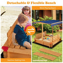 Kids Wooden Sandbox with Canopy and 2 Bench Seats by LJGDeals