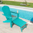 Patio HDPE Adirondack Chair with Retractable Ottoman by LJGDeals