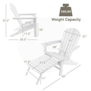 Patio HDPE Adirondack Chair with Retractable Ottoman by LJGDeals
