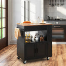 Rolling Kitchen Trolley with 3 Spice Racks Drawer and Open Shelf by LJGDeals