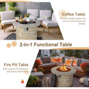 36 Inch Propane Gas Fire Pit Table with Lava Rock and PVC cover-Gray by LJGDeals