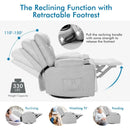 Massage Rocking Recliner Chair with Heat and Vibration-Gray by LJGDeals