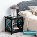 2-Tier Side Table with X-shape Design and 4 Solid Legs by LJGDeals