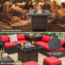 32 Inch Square Propane Fire Pit Table with Lava Rocks Cover by LJGDeals