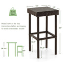 2 Pieces Patio Rattan Wicker Bar Stool Chairs-Brown by LJGDeals