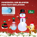 6 Feet Tall Inflatable Snowman and Dog Set Christmas Decoration with LED Lights by LJGDeals