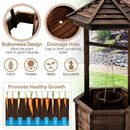 Rustic Wooden Wishing Well with Adjustable Hanging Bucket-Brown by LJGDeals