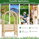 Wooden Garden Bench Arch Pergola Outdoor Arbor by LJGDeals